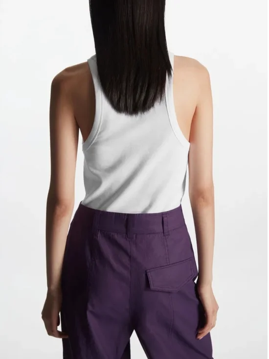 COS Plum Purple High-Rise Wide Leg Linen Trousers Size 10 - Picture 3 of 15